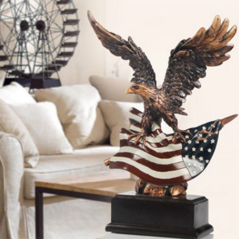 American Flag and Eagle Statue - 7Ehom