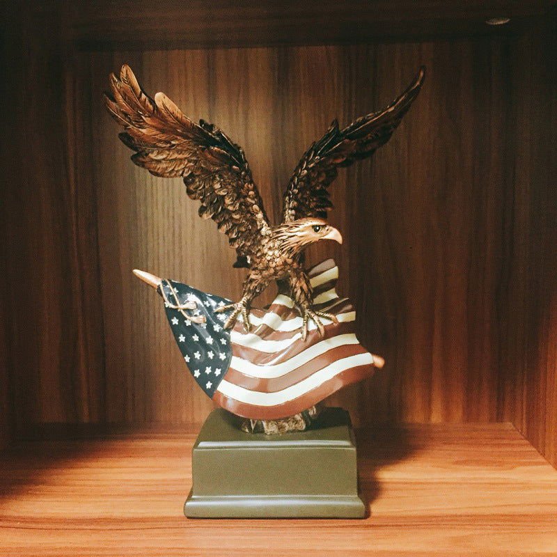 American Flag and Eagle Statue - 7Ehom