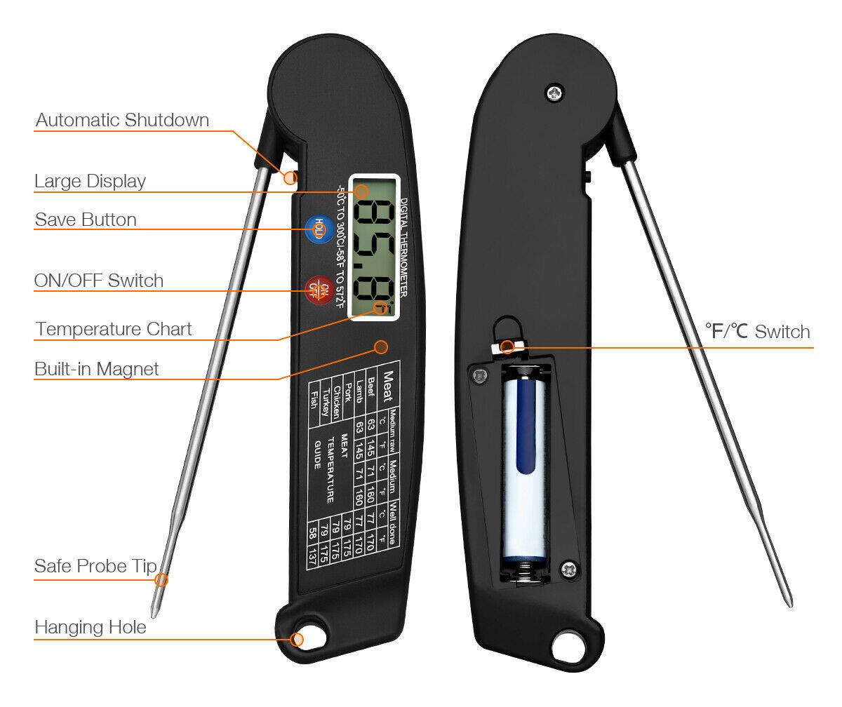 Digital Meat Thermometer Instant Read - 7Ehom